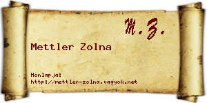 Mettler Zolna névjegykártya